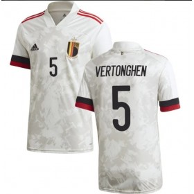 Jalkapallo Pelipaidat Belgia Vertonghen 5 Vieraspaita Euro 2020 Lyhythihainen